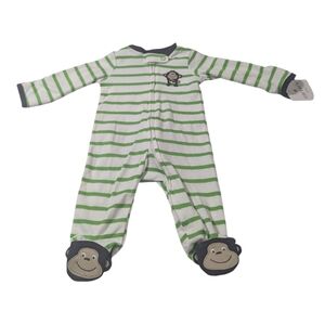 Carter's Striped Newborn One Piece with Monkey Design